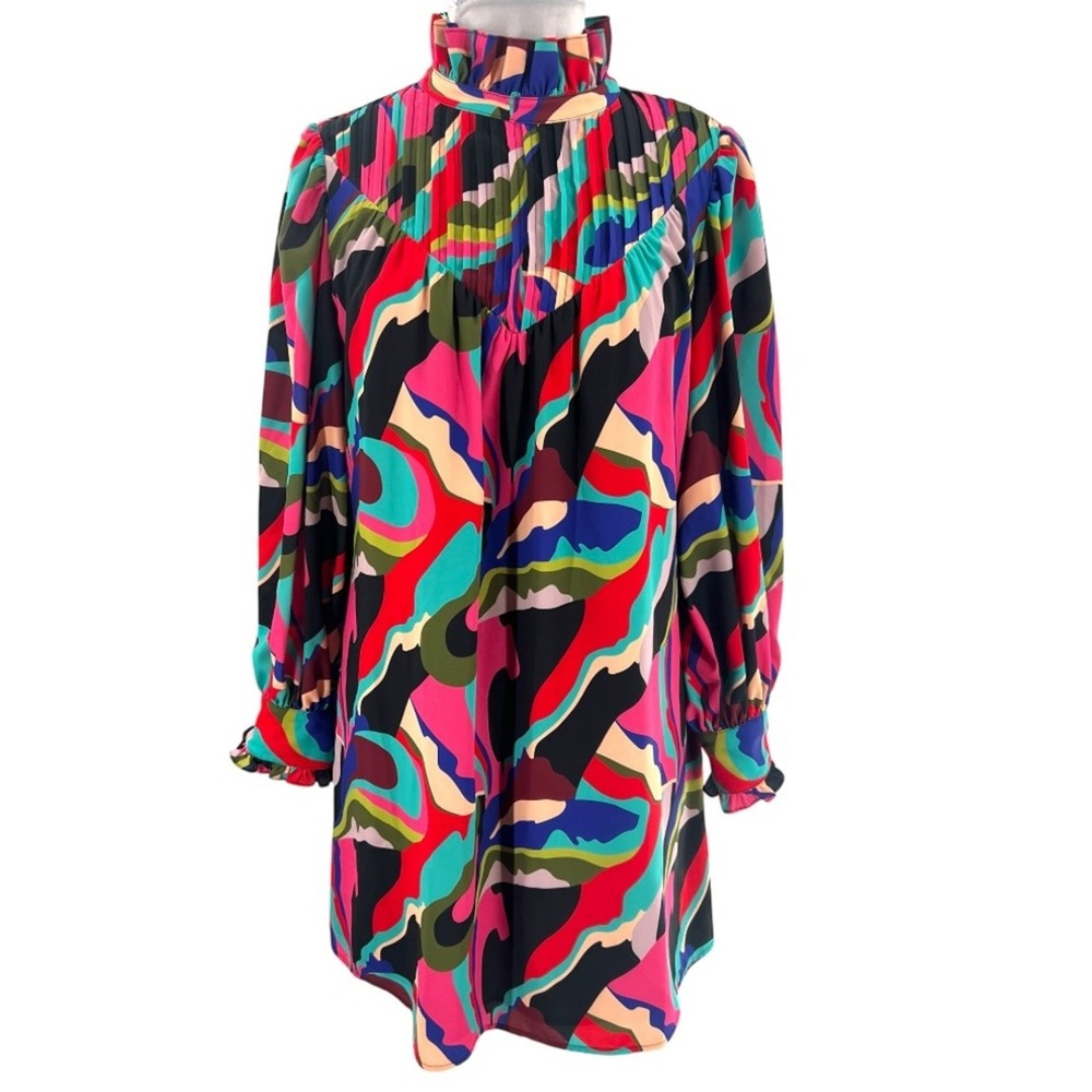 Crosby by Mollie Burch groovy baby printed mini dress sz S